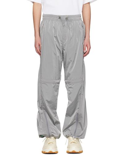 WOOYOUNGMI Pantalon de survêtement gris à panneaux - Blanc