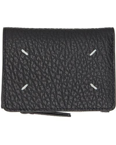 Maison Margiela Black Four Stitches Wallet - Grey