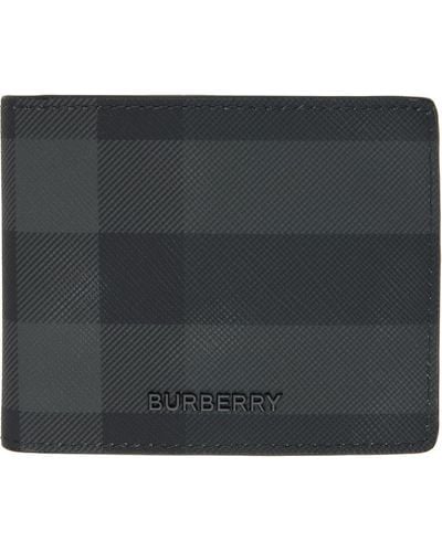 Burberry &グレー チェック 財布 - ブラック