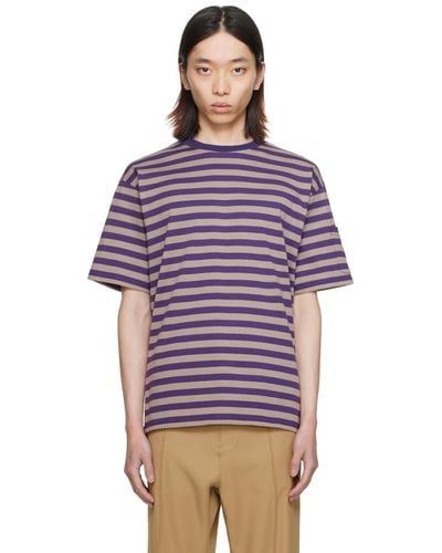 Needles Purple Stripe T-shirt