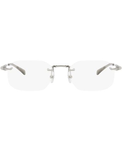 Montblanc Silver Rimless Glasses - Black