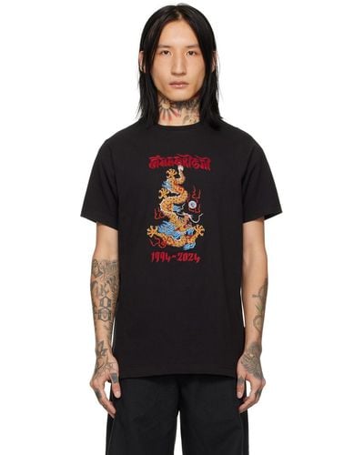 Maharishi 5017 Descending Dragon Tシャツ - ブラック