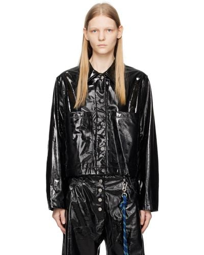 Song For The Mute Cropped Faux-leather Jacket - Black