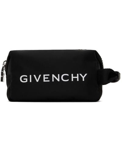 Givenchy Pochette noire à glissière à logos 4g