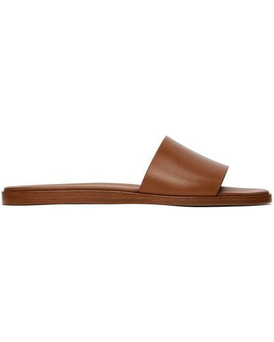 Common Projects Tan Leather Slides - Black
