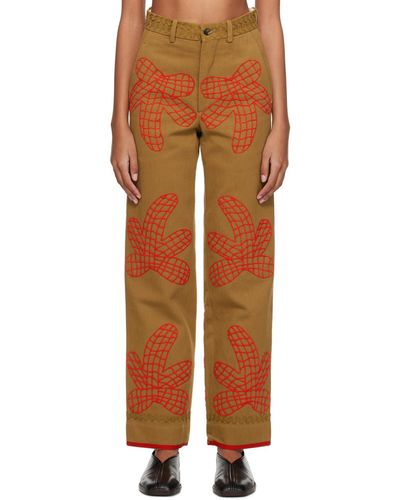 Bode Brown Field Maple Trousers - Multicolour