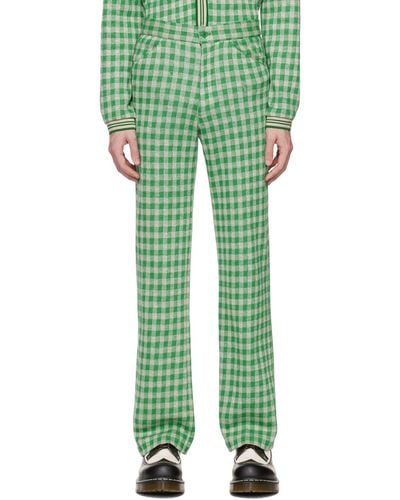 Anna Sui Ssense Exclusive Gingham Trousers - Green