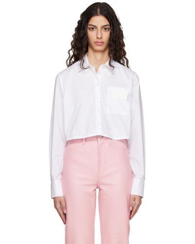 REMAIN Birger Christensen White Cropped Shirt - Multicolor