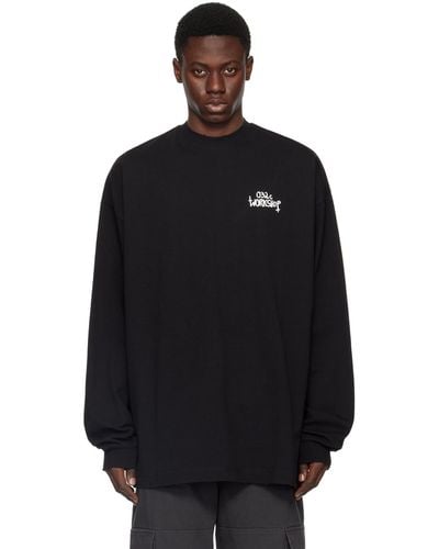 032c Print Long Sleeve T-Shirt - Black