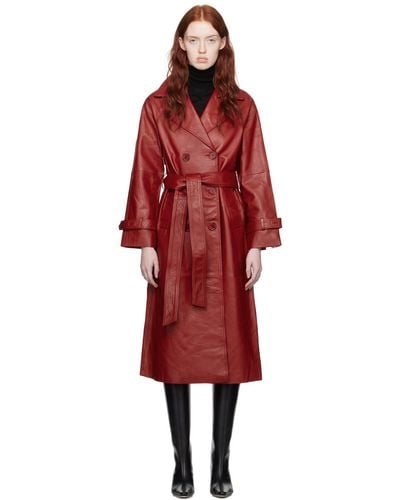 Reformation Trench rouge en cuir édition veda