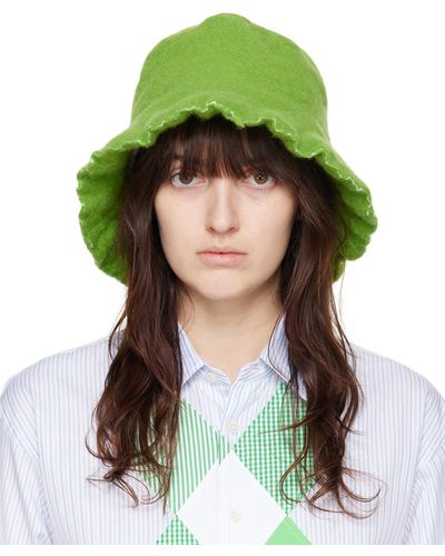 Comme des Garçons Comme Des Garçons Shirt Green Wool Nylon Tweed Bucket Hat