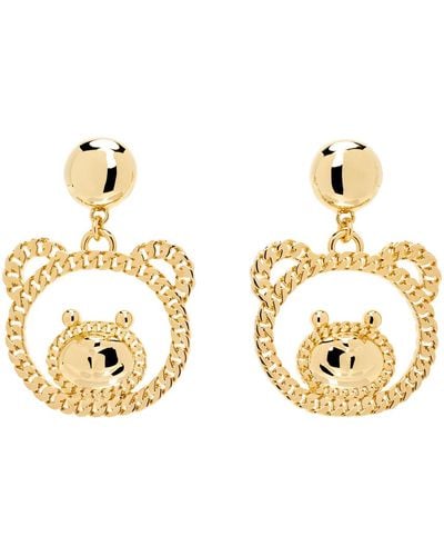 Moschino Gold Teddy Family Earrings - Metallic