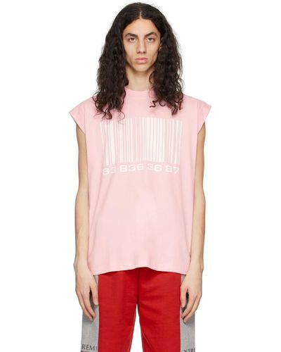 VTMNTS T-shirt rose à images - Rouge