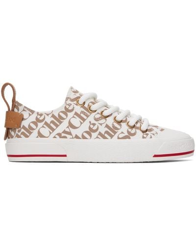 See By Chloé White & Taupe Aryana Sneakers - Black