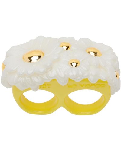 La Manso Bague siames daisy blanc et jaune édition tetier bijoux - Multicolore
