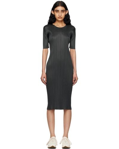 Pleats Please Issey Miyake Monthly Colours May Midi Dress - Black