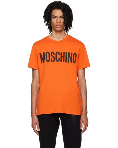 Moschino T-shirt en coton à logo imprimé - Orange