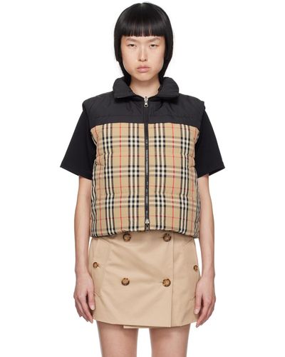 Burberry Veste réversible et noir rembourrée en duvet à carreaux - Multicolore