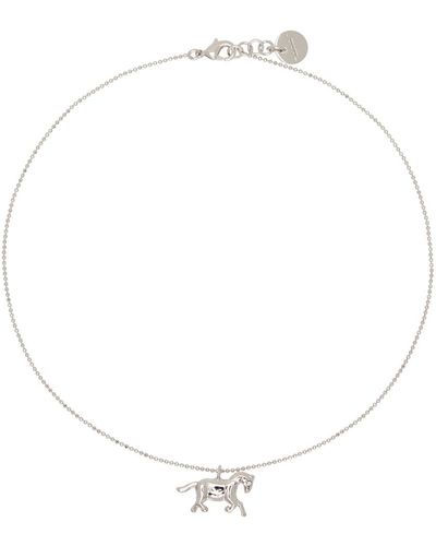 Marni Silver Horse Charm Necklace - Metallic
