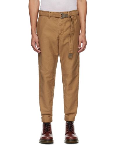 Sacai Pantalon brun clair à ceinture - Multicolore