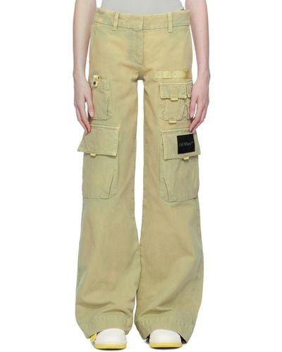 Off-White c/o Virgil Abloh Green Toybox Laundry Trousers - Natural