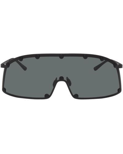Rick Owens Black Shielding Sunglasses - Gray