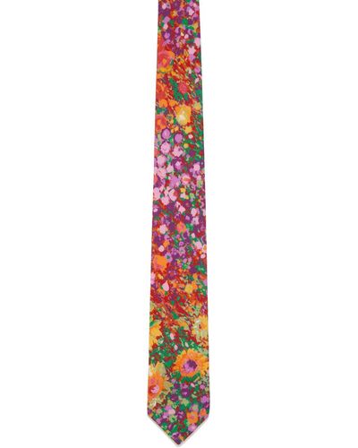 Engineered Garments Multicolor Cotton Floral Satin Neck Tie - Black