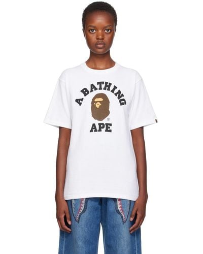 A Bathing Ape College T-shirt - White