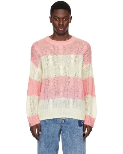 Ganni Striped Sweater - Pink