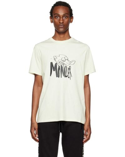 Moncler オフホワイト グラフィック プリントtシャツ - ブラック