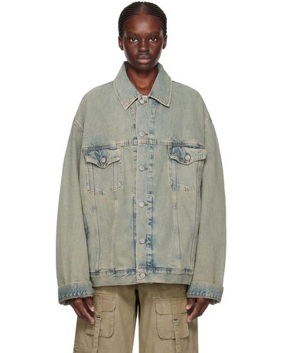 Acne Studios Blouson surdimensionné bleu en denim - Multicolore