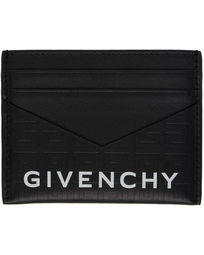 Givenchy Porte-cartes noir en cuir à motif à logo 4g