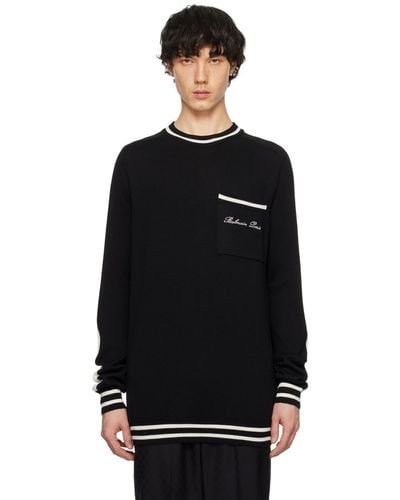 Balmain シグネチャロゴ セーター - ブラック