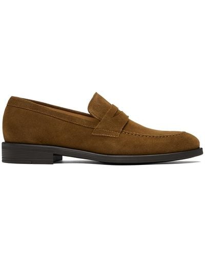 PS by Paul Smith Brown Suede Remi Loafers - Black