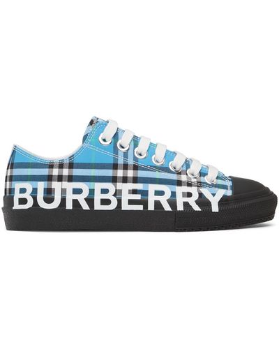 Burberry Check Larkhall Sneakers - Blue
