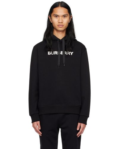 Burberry Drawstring Hoodie - Black