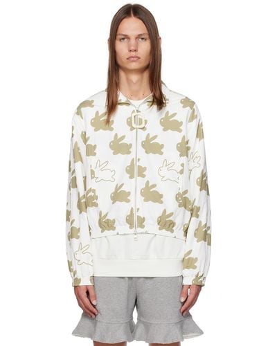 JW Anderson White & Brown All Over Bunny Track Jacket - Multicolor