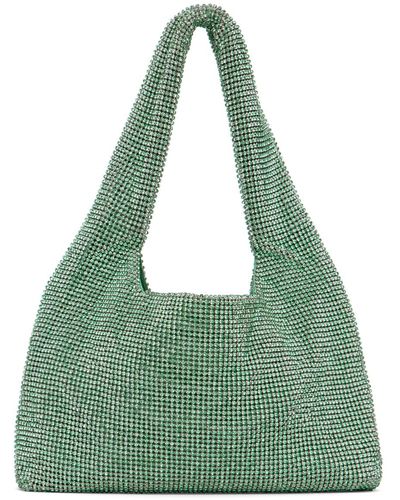 Kara Mini Crystal Mesh Armpit Bag - Green
