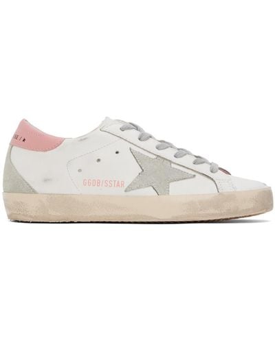 Golden Goose White & Pink Super-star Classic Trainers - Black