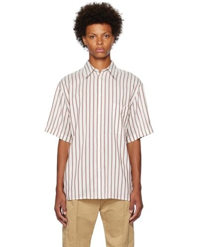 Bottega Veneta White Striped Shirt - Multicolour