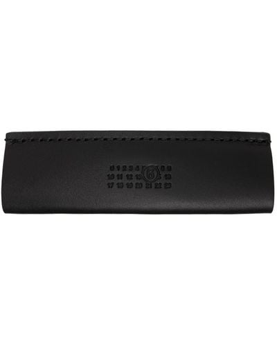 MM6 by Maison Martin Margiela Metal And Leather Barrette - Black