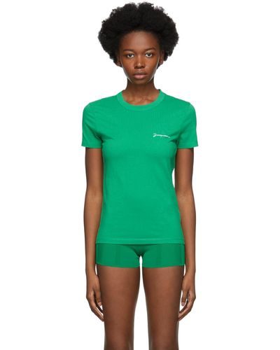 Jacquemus T-shirt 'le t-shirt ' vert en coton bio