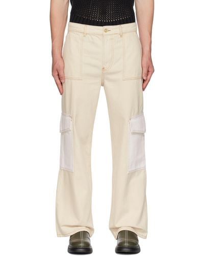 Ganni Off-white Angi Cargo Pants - Natural