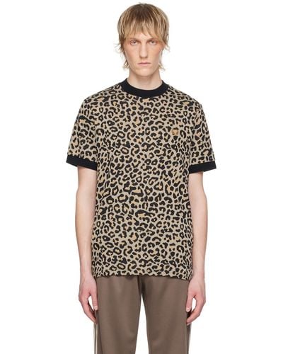 Fred Perry Leopard T-Shirt - Black