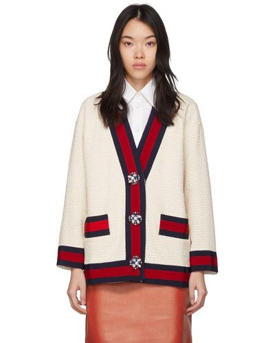 Gucci Off- Tweed Oversized Cardigan - Red