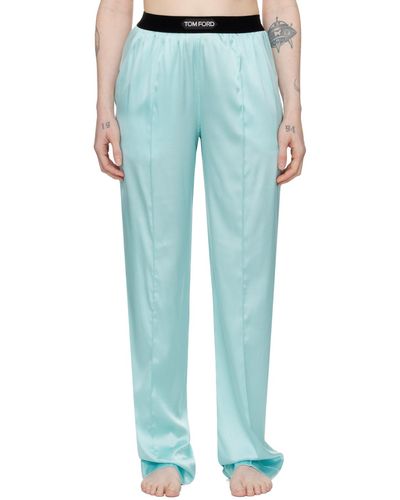 Tom Ford Blue Pinched Seam Lounge Pants