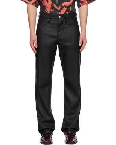 MISBHV Five-pocket Faux-leather Trousers - Black