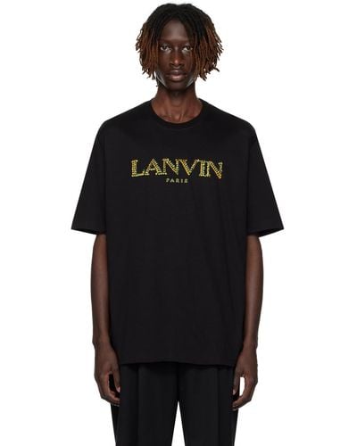 Lanvin ロゴ刺繍 Tシャツ - ブラック