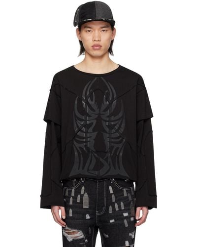 Who Decides War Winged Long Sleeve T-Shirt - Black