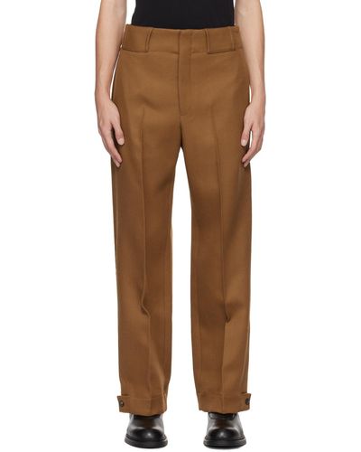 Emporio Armani Pantalon brun à plis - Multicolore